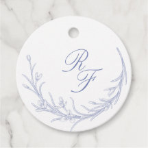 Minimale und schicke blaue Hochzeitsmonogramme Kla