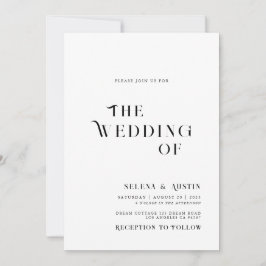 Minimale und schicke Einladung zur Hochzeit