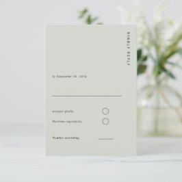 Minimale und schicke Light Sage moderne einfache H RSVP Karte