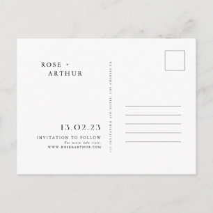 Minimale und schicke Save The Date-Einladung Einladungspostkarte