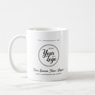 Minimale Unternehmensfirma Logo Name Jahr Kaffeetasse