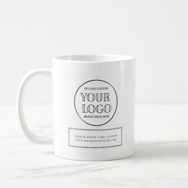Minimale Unternehmensfirma Logo Name Kaffeetasse (Links)