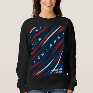 Minimale USA-Flaggen-Streifenmuster Damen- Sweatshirt