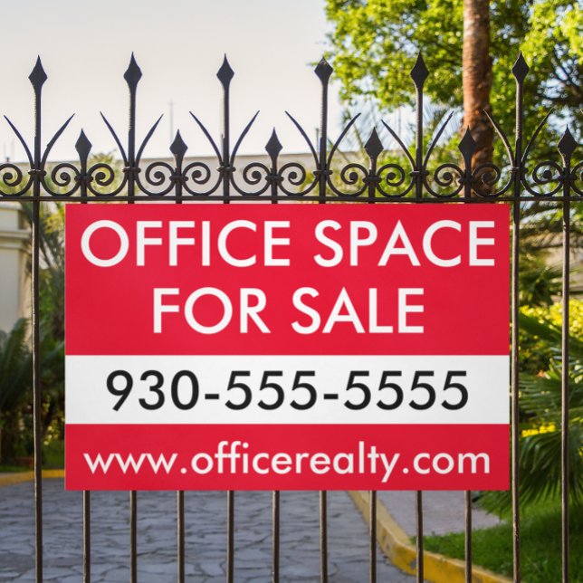 Minimale Verkaufsstelle für Kommerzielles Anwesen Banner (office space real estate red white outdoor banner)