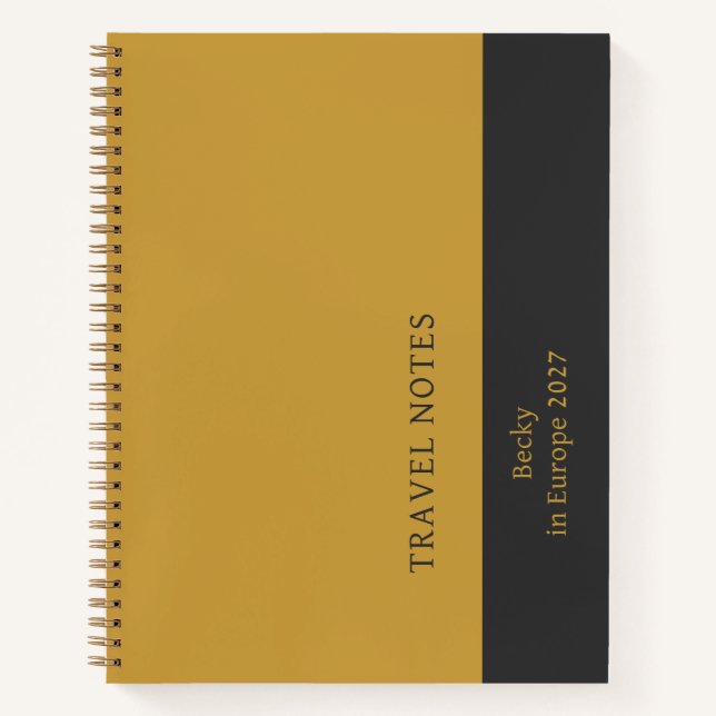 Minimale vertikale professionelle Senfgrafit Notizbuch (Vorderseite)
