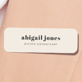 Minimale Vintage Retro Bio Naturcreme Namensschild