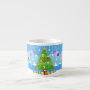 Minimale vintage Weihnachtsgeschenke Kiefer Baumde Espressotasse