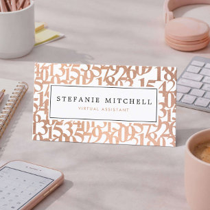 Minimale virtuelle Rose-Gold-Assistentin Visitenkarte