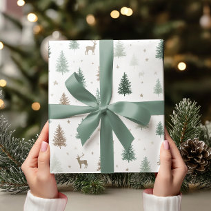 Minimale Wald-Weihnachten Geschenkpapier