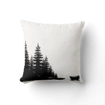 Minimale Waldlandschaft Schwarz-Weiß-Kiefer