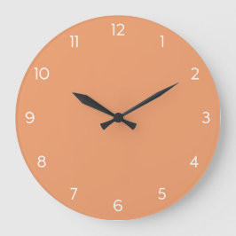 Minimale Wall-Uhr - Korallenpfirsichfarben Große Wanduhr