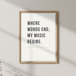Minimale Wandkunst. Musikliebhaber-Schlafzimmerein Poster