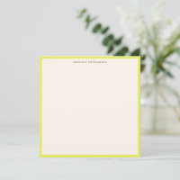 Minimale Wasabi-Gelb-Rahmen-Name-Papeterie Cute