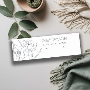 Minimale Wasserlilie Blumenschmuck-Ohrenanzeige Mini Visitenkarte