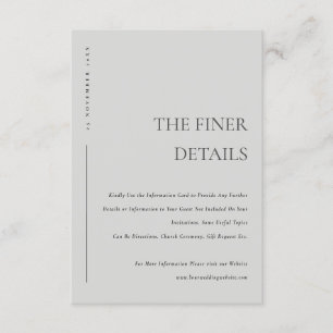 Minimale weiche, helle, graue Typografie Hochzeits Begleitkarte