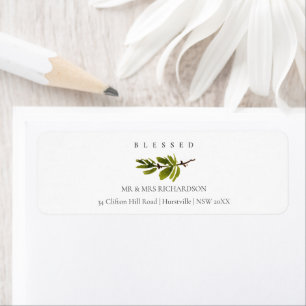Minimale weiche Pine Branch Weihnachtsadresse gese