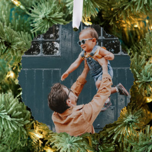 Minimale Weihnachten   Einfaches und helles Foto Ornament Karte