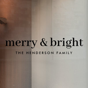 Minimale Weihnachten Merry and Bright Modern Bla Fensteraufkleber