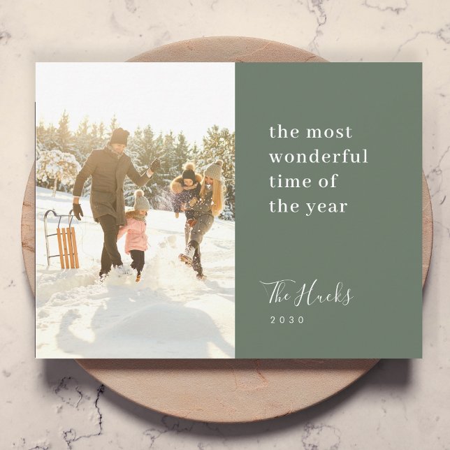 Minimale Weihnachten | Modernes stilvolles Foto (Celebrate the season with a modern "the most wonderful time of the year" photo card by Guava)