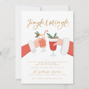 Minimale Weihnachts-Cocktailparty zum Klingeln und Einladung