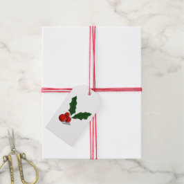 Minimale Weihnachts-Stechpalme Geschenkanhänger