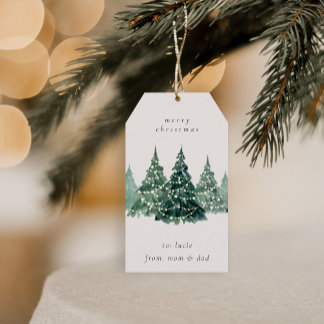 Minimale Weihnachtsbaum-Geschenkkarte Geschenkanhänger