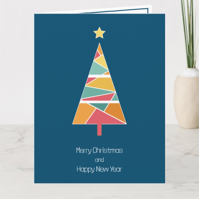 Minimale Weihnachtsbaumkarte Karte (Vorderseite)