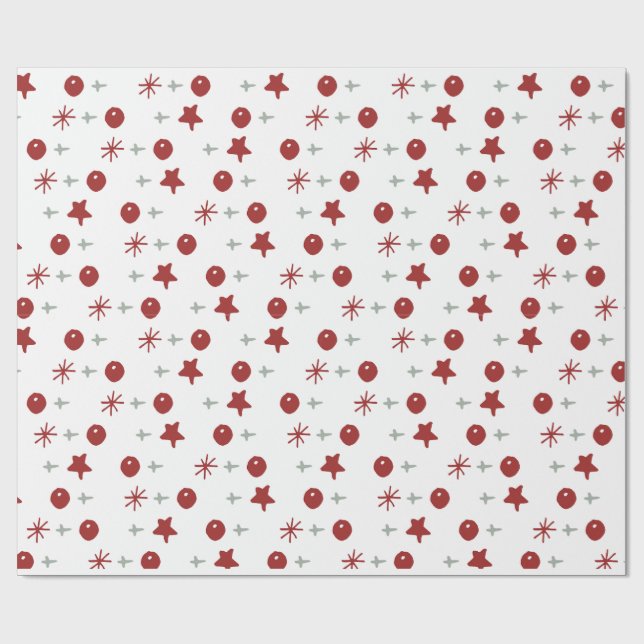 Minimale Weihnachtsfreude-Muster Geschenkpapier (Flach)