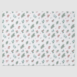 Minimale Weihnachtspattern, Kiefer & Beeren Seidenpapier