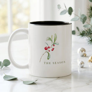 Minimale Weihnachtstasse modernes Weihnachtsgesche Zweifarbige Tasse