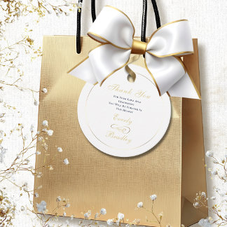 Minimale weiße Gold-Navy-Schrift Eleganter Goldrah Geschenkanhänger
