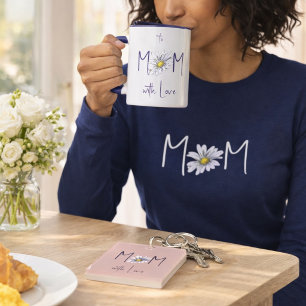 Minimale weiße Marine-Wasserfarbe Gänseblümchen Mu Tasse