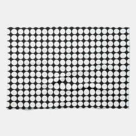 Minimale weiße Punkte auf massivem schwarzen Hinte Geschirrtuch