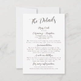 Minimale weiße Schwarz-Hochzeitskarte Einladung