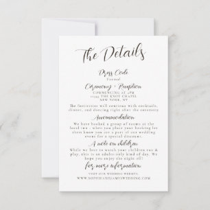 Minimale weiße Schwarz-Hochzeitskarte Einladung