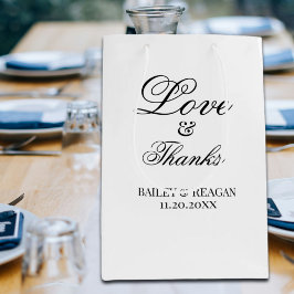 Minimale weiße und schwarze Hochzeit Mittlere Geschenktüte