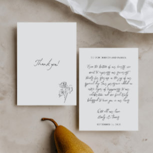 Minimale whimsische handgezeichnete Illustrations- Dankeskarte