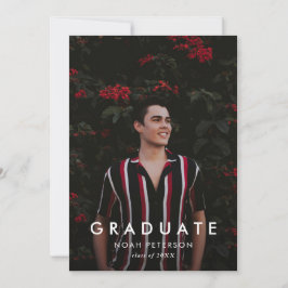 Minimale White-Grad-Foto-Graduierungspartei Einladung