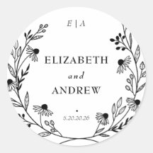 Minimale Wildblume | Aufkleber für die Gastgeschen