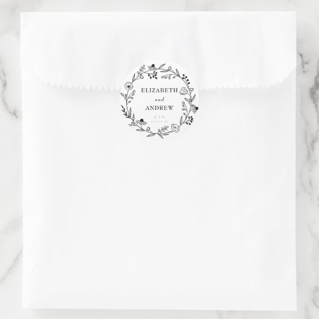 Minimale Wildblume | Aufkleber für die Gastgeschen (Tasche)