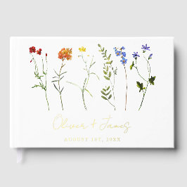 Minimale Wildblume LGBTQ Gay Pride Blumenzwiebeln Gästebuch