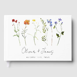 Minimale Wildblume LGBTQ Gay Pride Blumenzwiebeln Gästebuch