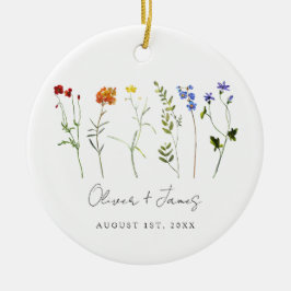 Minimale Wildblume LGBTQ Gay Pride Blumenzwiebeln Keramik Ornament