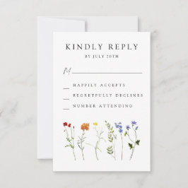 Minimale Wildblume LGBTQ Gay Pride Blumenzwiebeln RSVP Karte