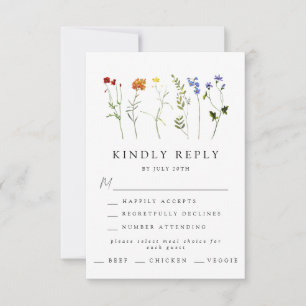 Minimale Wildblume LGBTQ Gay Pride Blumenzwiebeln RSVP Karte