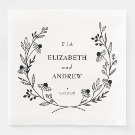 Minimale Wildblume | Wreath Wedding Serviette