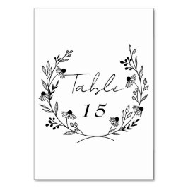 Minimale Wildblume | Wreath Wedding Tischnummer