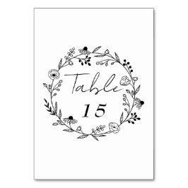 Minimale Wildblume | Wreath Wedding Tischnummer