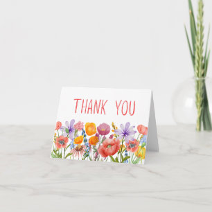 Minimale Wildblumen-Danksagung - Elegant leer inne Dankeskarte