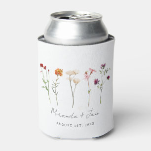 Minimale Wildblumen-Lesben-Stolz-Blumenhochzeit Dosenkühler
